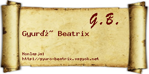 Gyuró Beatrix névjegykártya